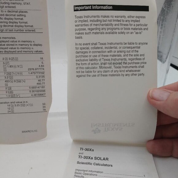 Vintage 2004 TEXAS Instruments Scientific Calculator TI-30Xa - Picture 7 of 9